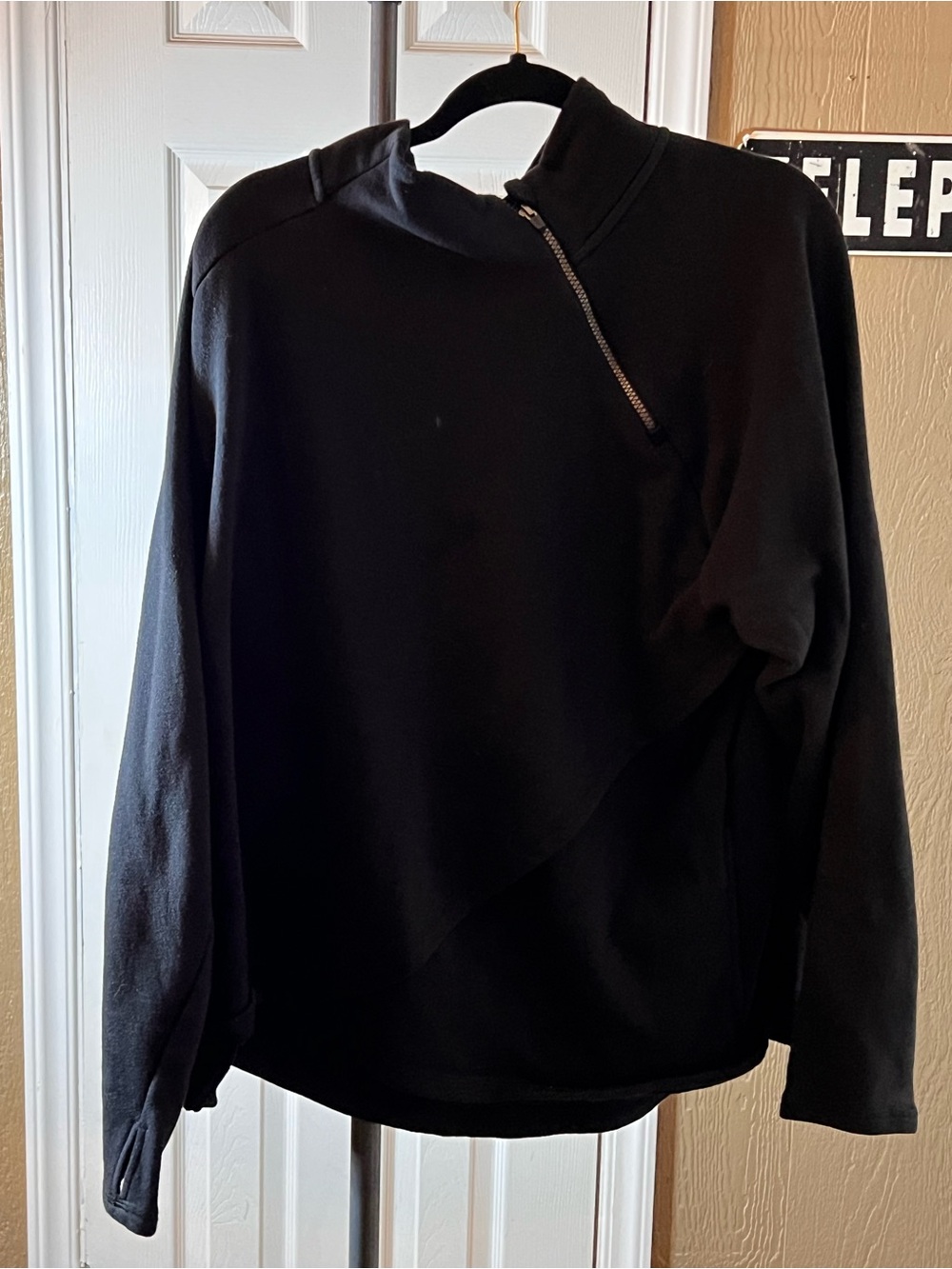 RBX Black Half-Zip Cowl Neck Sweater